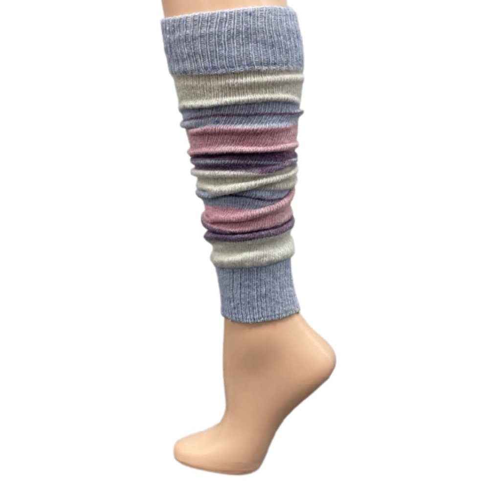Women's Stripe Lambswool Knee Hi Leg Warmers